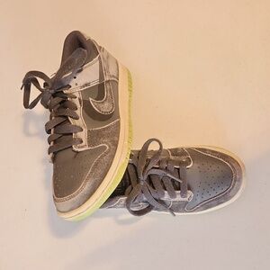 Nike Dunks, Girls size 4, Iron Grey/Phantom Ghost Green